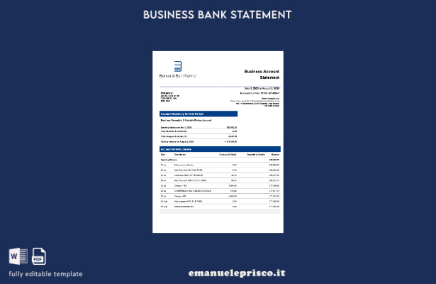 stile verificato Modello di dichiarazione aziendale della Banca di San Marino di